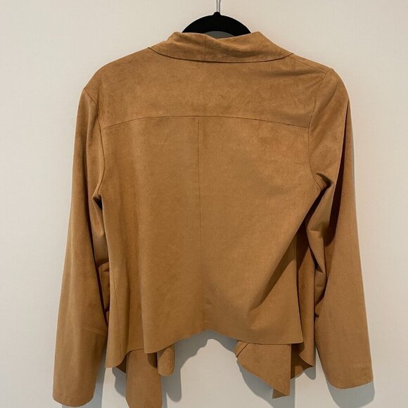 Bagatelle Brown Tan Suede Cropped Lightweight Jacket - Picture 4 of 6